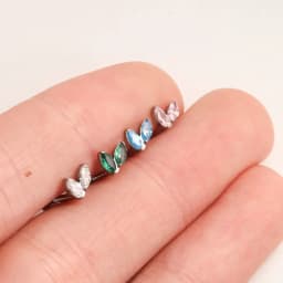 ASTM F136 Titanium Piercing Single Tiny Marquise CZ Internally Threaded Flat Back Labret Helix Tragus Piercing Labret Pierced