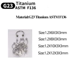 1/5PC G23 Titanium Nose Rings Piercings Lip Eyebrow Ear Septum Helix Cartilage Septum Body Jewelry Piercing Labret Nariz C Rod