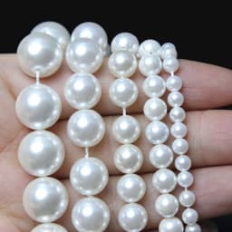 Natural White A+ Shell Pearl Loose Round Spacer Beads For Jewelry Making DIY Bracelet Necklace Accessories 15'' 6/8/10/12mm