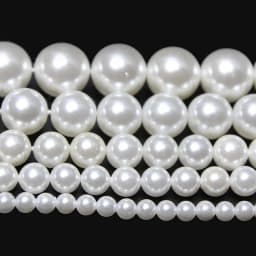 Natural White A+ Shell Pearl Loose Round Spacer Beads For Jewelry Making DIY Bracelet Necklace Accessories 15'' 6/8/10/12mm