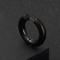 5 Pair Black Earrings Stainless Steel Ear Hoops for Men and Women