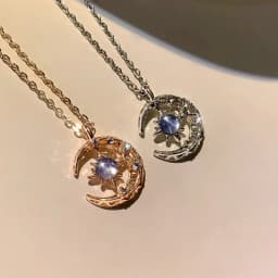 Exquisite Fashion Dream Star Sun Moon Moonlight Stone Necklace for Women Collar Chain Wedding Party Jewelry Gift Wholesale