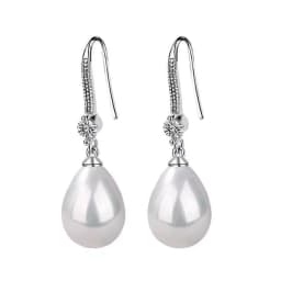 Exquisite Fashion Silver Color Water Imitation Pearls Drop Earrings for Women Shiny Red Green Round Earings Jewelry Gift 2025