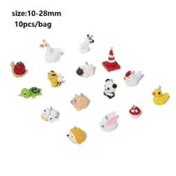 10pcs Random Simulation Cartoon Cute Colorful Fruits Lollipops Animals Drinks Charms DIY Handmade Jewelry For Earring Necklace