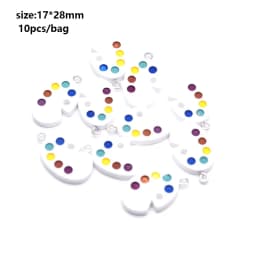 10pcs Random Simulation Cartoon Cute Colorful Fruits Lollipops Animals Drinks Charms DIY Handmade Jewelry For Earring Necklace