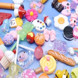 10pcs Random Simulation Cartoon Cute Colorful Fruits Lollipops Animals Drinks Charms DIY Handmade Jewelry For Earring Necklace