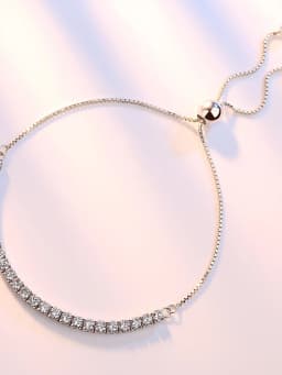 925 Sterling Silver Bracelet Love Elegant Zircon Tennis Crystal Chain for Women Fashion Noble Engagement Wedding Glam
