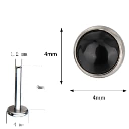 ASTM F136 Titanium PIERC Circular Ear Lip Studs with Natural Stone Top Labret Tongue Nose Stud Earrings Body Piercing Jewelry
