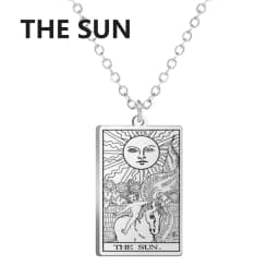 Stainless Steel Classic Tarot Pendant Necklace Major Cigano Fortune Telling Necklace Star/Moon/Death Symbol Pendant Accessory