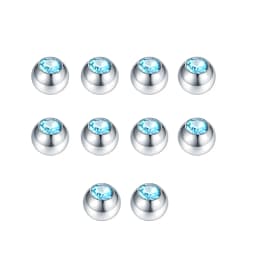10pcs Stainless Steel Replacement Balls CZ Zircon Labret Tongue Ring Belly Eyebrow Piercing Attachment DIY Body Jewelry