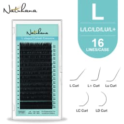 NATUHANA Matte Black Individual L/L+/LC/LD/LU(M)/N Curl Eyelashes Extension False Mink Lashes Soft Faux Silk Eyelashes Makeup