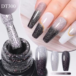 MEET ACROSS 7ml Glitter Sequins Thermal Gel Nail Polish 3 Layers Temperature Color Changing Semi Permanent UV Gel Varnish Nails