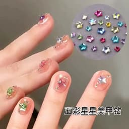 50-300PCS Mini Love Heart Diamond Nail Decoration Super Sparkling Flat Bottom Diamond Colorful Small Peach Heart Explosion Spark