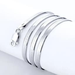 New 925 Sterling Silver fine 4MM Blade Chain Necklace for Women MEN Luxury wedding party Jewelry Best friend Holiday gifts