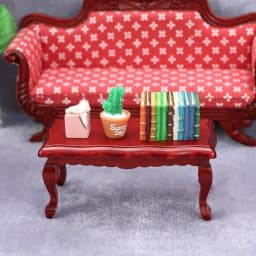 Mini Miniature Furniture Teatable Coffee Table Doll House Decor Dolls Simulation Home Micro Landscape Decoration