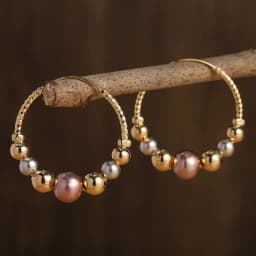 Classical Fashion Charm Women Gold Color Ball Bead Hoop Earrings for Women Party Jewelry Gifts