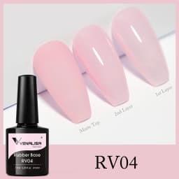 VENALISA Semi Transparent French Pink Color Rubber Base Coat Nail Gel Polish Jelly Nail Camouflage Soak off UV LED Nail Gel