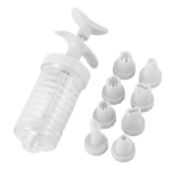 New 8 Pipe Nozzles with Syringe Plastic Cream Baking Nozzle Dispenser Icing Pastry Cream Tips Pastry Tube Decoration Tool