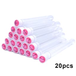 20pcs Empty Eyelash Brushes Tubes Reusable Eyelash Mascara Wand Container Sparkling Lash Spoolies Combs Dust-proof Flask Case