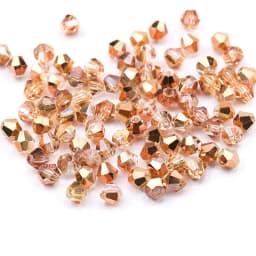 4mm Shiny Metal Color Bicone Beads 5238 Glass Beads Half Plated Color Beads Crystal Jewelry Beads for Jewelry Making 120pcs/Lot