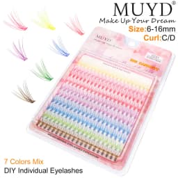 Colored Mink Eyelashes Are Natural and Easy to Operate. Multi Colored Eyelashes Party Eyelash Makeup Tool, Russian Curly Eyelash
