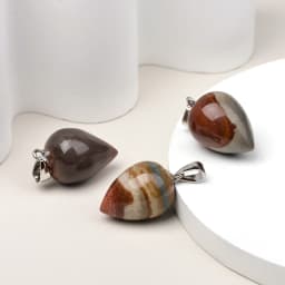 1pc Simple Drop Shaped Natural Stone Pendant Inverted Cone Smooth Texture Pendant Necklace Accessories for Men and Women
