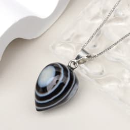1pc Simple Drop Shaped Natural Stone Pendant Inverted Cone Smooth Texture Pendant Necklace Accessories for Men and Women