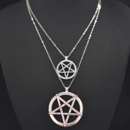 1Pc Witchcraft Satan Pentagram Lucky Amulet Pendant Women Necklaces Wicca Star Pentacle Grunge Statement Men Collares Jewelry