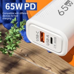 65W GaN USB Charger PD QC3.0 EU/US Plug Wall Charger Adapter For iPhone Samsung Xiaomi Phone Type C Fast Charging Power Adapter