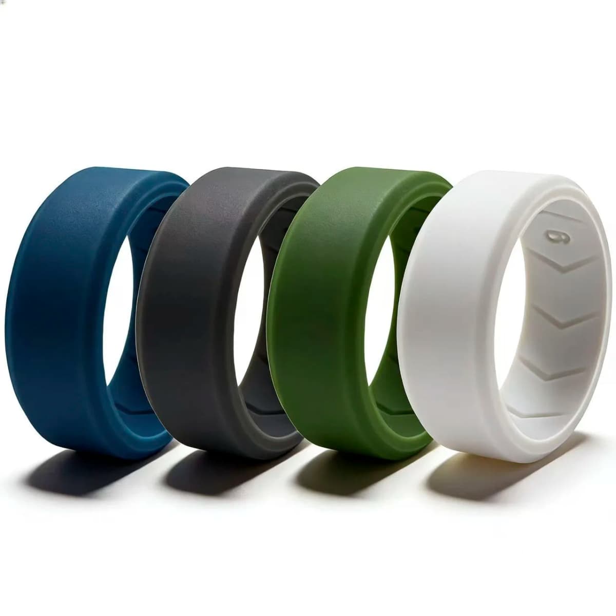 4pcs/set Breathable Comfort Silicone Ring Gift For Men Male Boy Father Sports Sporty Jewelry Daily Outdoor Working Running