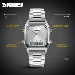 SKMEI 1220 Quartz Wristwatches relogio masculino Fashion Casual Watch Men Digital Dual Time Sports Chronograph 3bar Waterproof