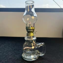 1Pcs Mini Chamber Desktop Glass Oil Fire Fly Decorative Birthday Lamp Holder With Lampshade Lighting Lantern Candle