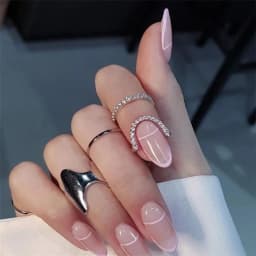 Geometric Diamond Open Ring Personalized Fashion and Exquisite U-shaped Nail Ring Fashion Jewelry