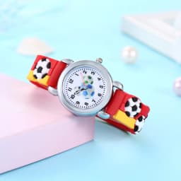 New Fashion Color Cartoon Football Students Children Watch Quartz Watch Electronic Watch