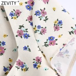 Women Vintage Square Collar Floral Print Short Shirt Double Breasted Casual Linen Blouses Lady Roupas Femininas Crop Tops LS9182