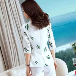 2023 New Polka Dot Ssuit Jacket Female Ins Spring Summer Korean Thin Section Slim Fashion Print A Buckle Blazer Mother Tide