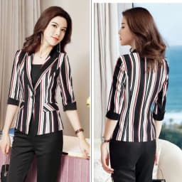 2023 New Polka Dot Ssuit Jacket Female Ins Spring Summer Korean Thin Section Slim Fashion Print A Buckle Blazer Mother Tide