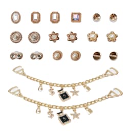 Shoe Charms DIY Diamond Pearl Chain Gemstone Decoration Buckle for Hole Shoe Charm Accessories Kids Party Girls Gift