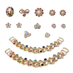 Shoe Charms DIY Diamond Pearl Chain Gemstone Decoration Buckle for Hole Shoe Charm Accessories Kids Party Girls Gift