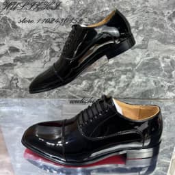 Men Party Gentleman's Flats Leather Black Square Toe Lace Elegant Basic Loafers Spring Wedding Red Glossy Oxfords Solid Sneakers