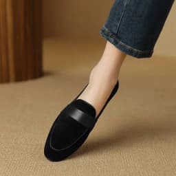Krazing Pot 2026 Sheep Suede Concise Simple Round Toe Slip On Women Spring Modern Fashion European Designer Autumn Ballet Flats