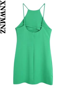 XNWMNZ women's summer solid color short dress strap adjust sleeveless 2022 fashion lady elegant dresses woman backless dress