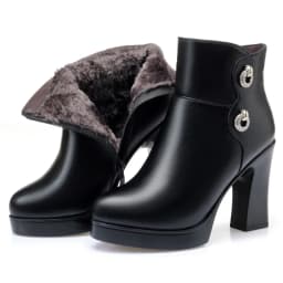 DIMANYU Women Winter Boots 2026 New High Heel Ankle Boots Women Warm Wool Platform Women's Fashion Normal Boots Shoes