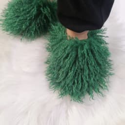 Pantuflas De Peluches Slip On Zapatillas Fluffy Plush Fuzzy Faux Mongolian Fur Slippers Goat Hair Fur Slides Slippers For Women