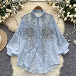 Women's Shiny Button Shirt Spring and Autumn Long Sleeve Top Designer Women's Clothing Korean Fashion Loose High Quality Retro