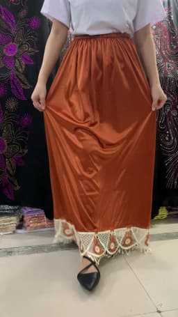 2026 Latest Comfort Women's Relaxed Long Skirt Lace Knee Length Elastic High Waist Flared Pleated Swing Skirt Cool Summer Dress