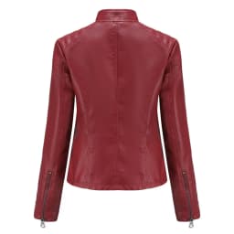 Spring New Casual Women Leather Jacket Stand Collar Slim Fit Short PU Leather Coat Solid Classic Female Outerwear