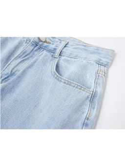 Blue Ripped Vintage Woman's Jeans Streetwear Harajuku High Waist Lace Up Pants Summer Fashion Straight Denim Trousers Ladies