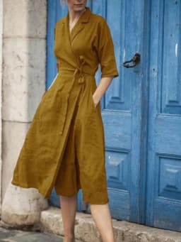 Dress Summer Women's Clothing Cotton and Linen Maxi Dress French Retro High Quality Shirt Dress Plus Size Fashion Leisure Lace