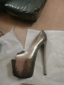 Crossdresser Red 19cm Ultra High Metal Thin Heels Cosplay Lace Bling Pumps Wedding Shoes Woman Steel Pipe Dance Stilettos